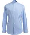 BK578 4571 Brook Taverner Volterra Long Sleeve Grandad Collar Shirt sky blue colour image